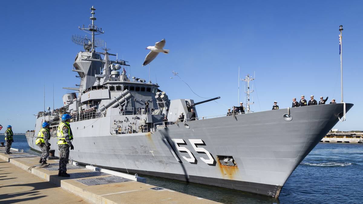 HMAS Ballarat returning to Australia on Sunday after its operations in the Middle East. Photo: Defence.