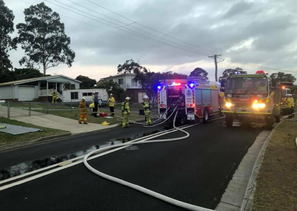 Crews attend a house fire in Sanctuary Point. Photo: St Georges Basin RFS.