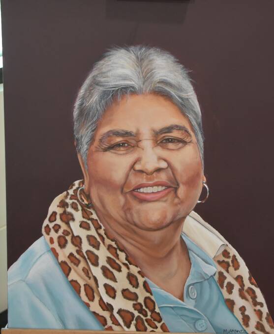 The portrait of Aunty Barb Sutton by Michele Arentz.