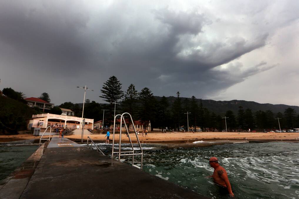 A storm front rolls in over Austinmer on February 17. Picture: Sylvia Liber