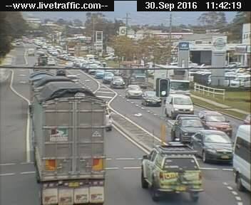 The NSW Transport Management Centre's traffic camera at Albion Park Rail on Friday morning. 