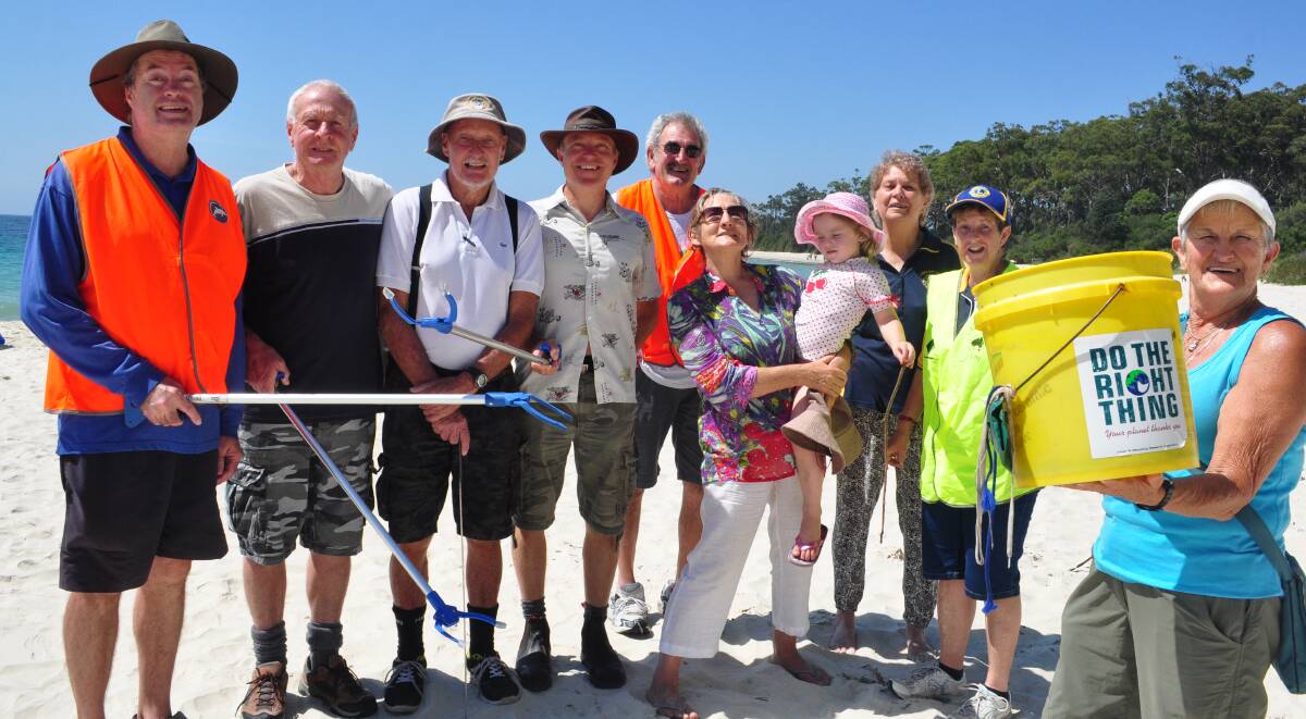 NO GARBAGE: Local rubbish busters Steve Murphy, Greg Weller, John Hives, Peter Franks, Paul Sutton, Porsche Malmborg, Julie Sankey, Wendy Roberts, Leanne Jackson and Ann Holwell are serious about keeping coastal areas clean.