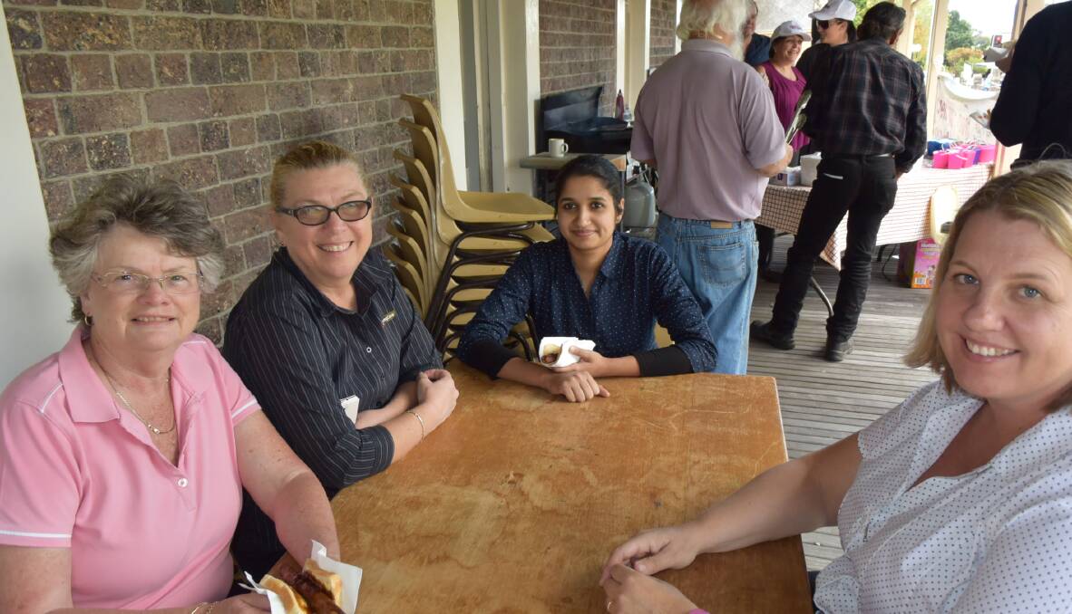 IN SUPPORT: Jenni Harris, Lee Watsford, Soumya Scaria and Francine Golding at the Uniting Church's anti poverty awareness event.