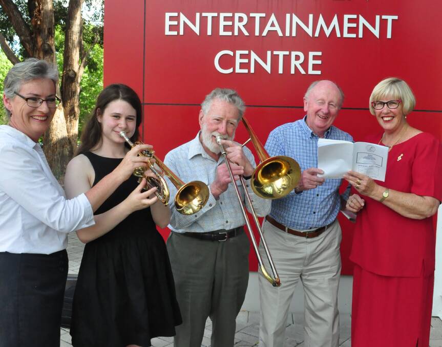 MAKING MUSIC: Mayor of Shoalhaven City Councillor Amanda Findley prepares for Shoalhaven Eisteddfod along with Jade Flint, Max Croot, George Windsor and Ona Boyd-Frazier.