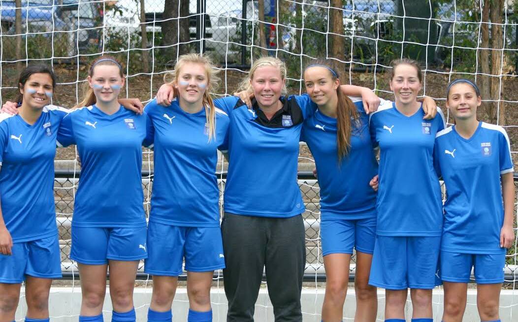 TOP EFFORT: Local players Lexi Carter Isabella Dolan Paris Ford Rhianna Brown Madeline Moffat Brittany Anderson Meredith Cheyne are members of the Country Southern under 16s side.