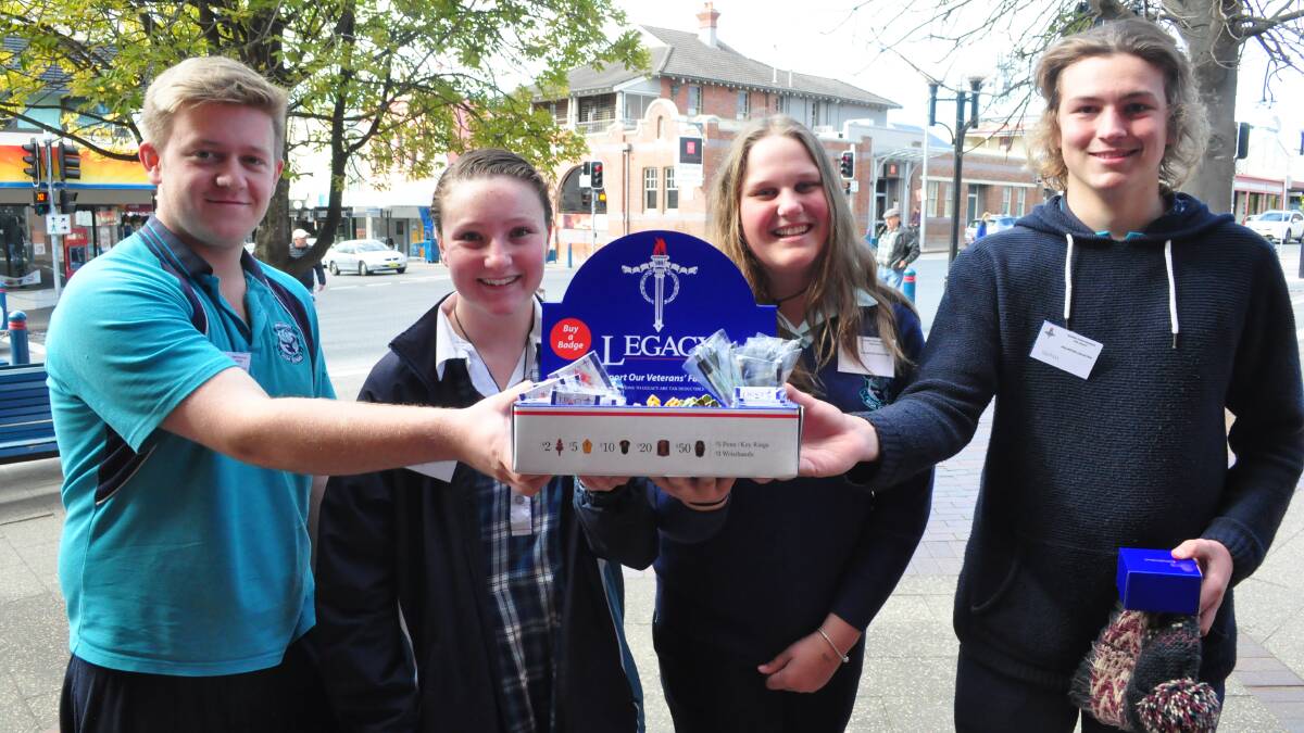 Jacob Knowles, Abbey Jackson, Alyson Green and Nathan Harris from Shoalhaven High support Legacy.