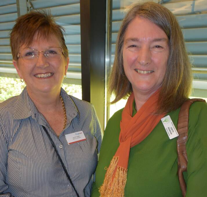 WAY FORWARD: Alwynne Simpson (Anglicare) with Judith Reardon  (Shoalhaven Neighbourhood Services) at council's anti poverty event.