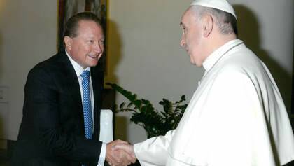 Andrew Forrest meets Pope Francis in February to discuss slavery project Photo: Nick De Lorenzo