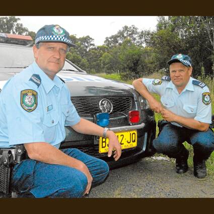 WITNESSES: Shoalhaven Highway Patrol officers Leading Senior Constables Brian Bateup and David Dawes have seen first-hand the often disastrous consequences when drivers swerve to try and avoid animals on the road, and have also had their share of collisions with native wildlife.