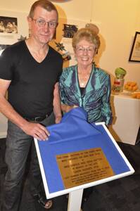EFFORTS TO LIVE ON: Max Dingle and Vera Hatton unveil a plaque to honour Gavin Hughes.