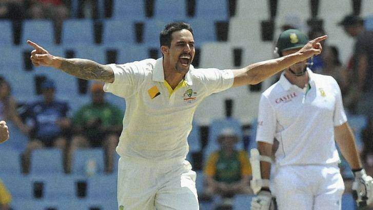 On fire ... a resurgent Mitchell Johnson took 12 South African wickets in the first Test.