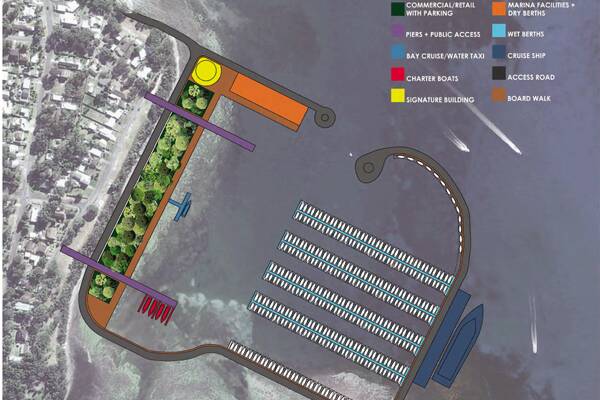 BERTH CONTROL: The concept plan for the 500-berth facility.