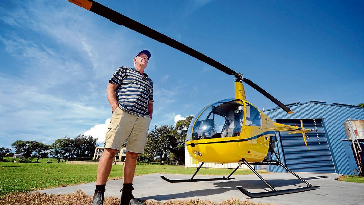 SAFETY FACTOR: Max Cochrane flies a Robinson 44 helicopter; owners of the R44 have until the end of this month to fit fuel bladders to reduce the chance of fire in the event of a crash.