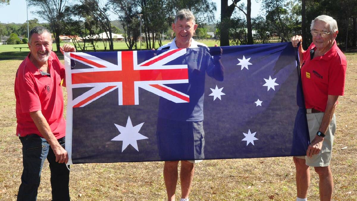 LOTS OF FUN: Kevin Phillips, Keith Haslam and Graeme Mann, from the Sussex Inlet Men's Shed want to see Thomson Street Sporting Complex full of people on Australia Day