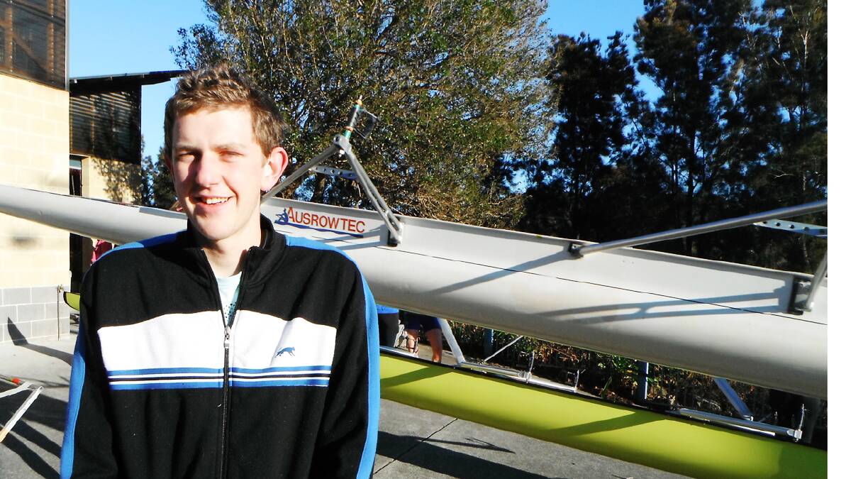 TALENTED: Young rower Damon McKay-Hosa prepares to take to the water with the Shoalhaven Rowing Club.