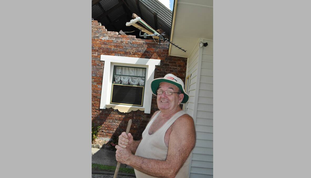SHATTERED: Bob Gribble of Hyam Street, Nowra surveys the damage to his 100-year-old home. 
