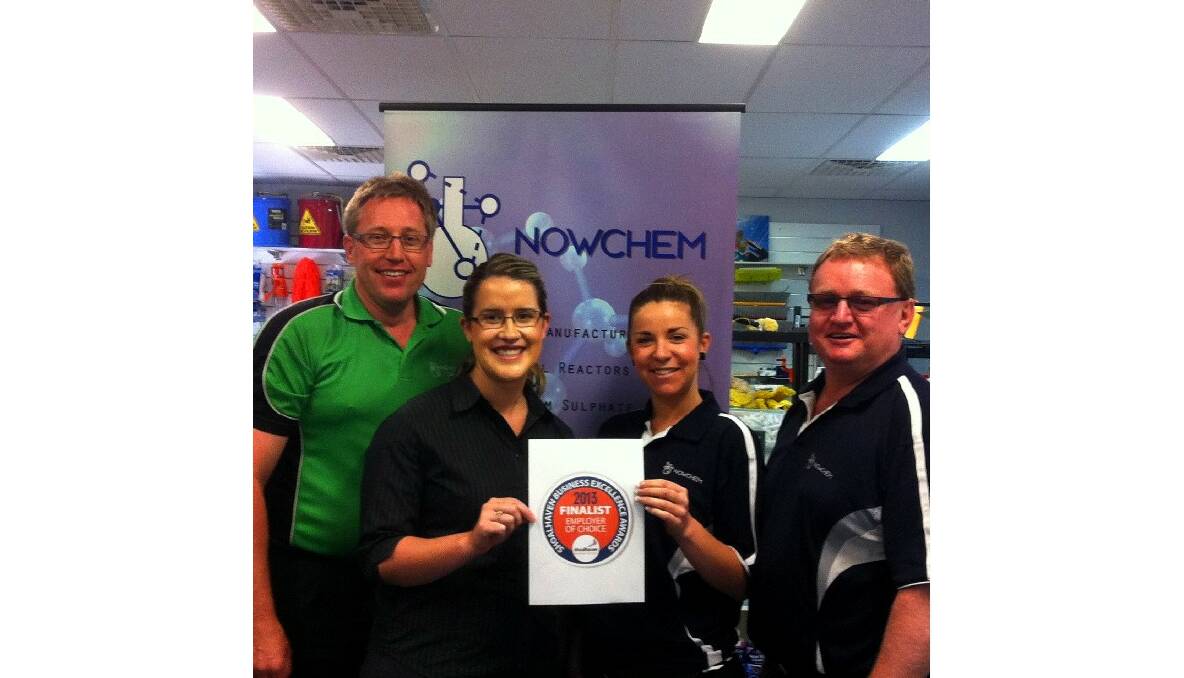 Nowra Chemicals team David Brown, Steph Gallagher, Judy Ganderton and John Lamont are proud to be finalists in this years Shoalhaven Business Awards.