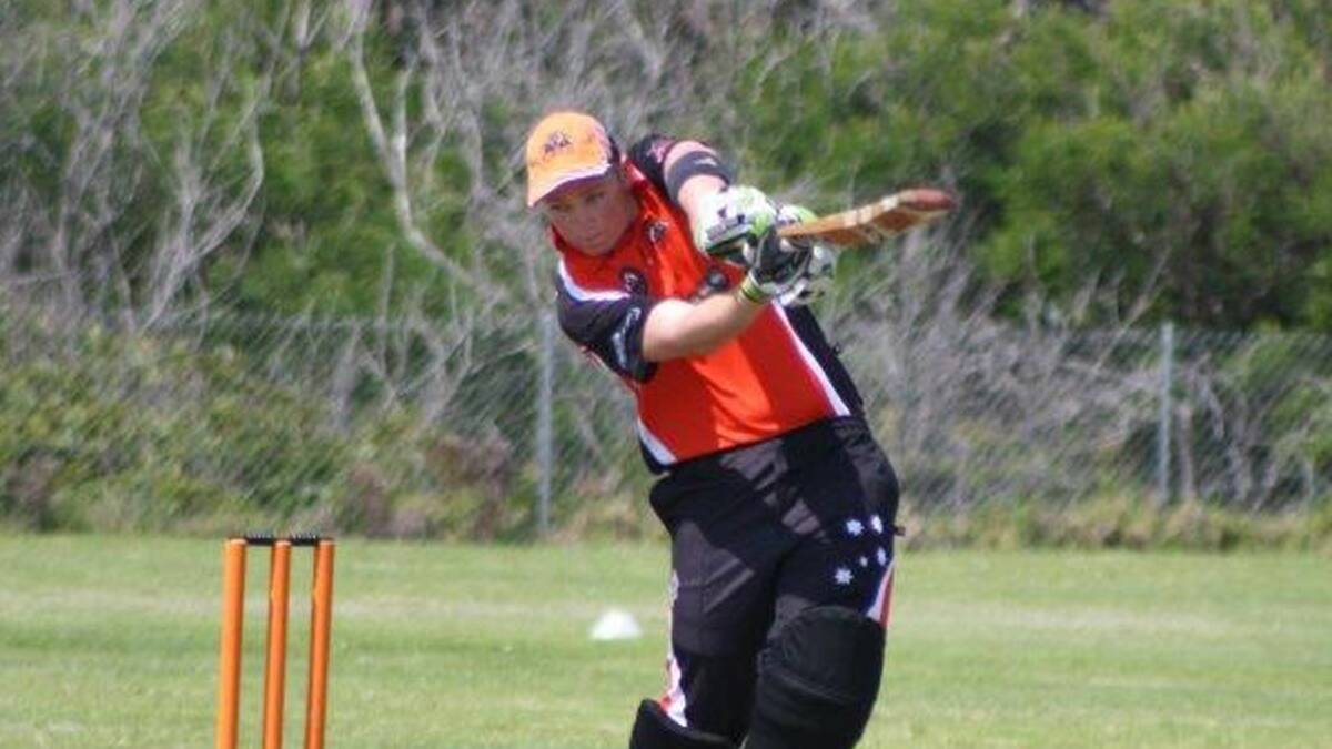 NEW TO TOWN: Batemans Bay’s new recruit Trent Innes on his way to 35 runs against Shoalhaven Ex-Servicemen’s last Saturday.