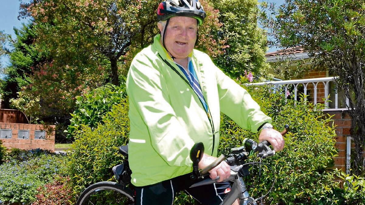 DEDICATED: Tom McDonald from Bomaderry gears up to celebrate his 80th birthday doing what he loves most – cycling with his friends from the Shoalhaven Bicycle Users Group for an 80 kilometre ride on Friday.