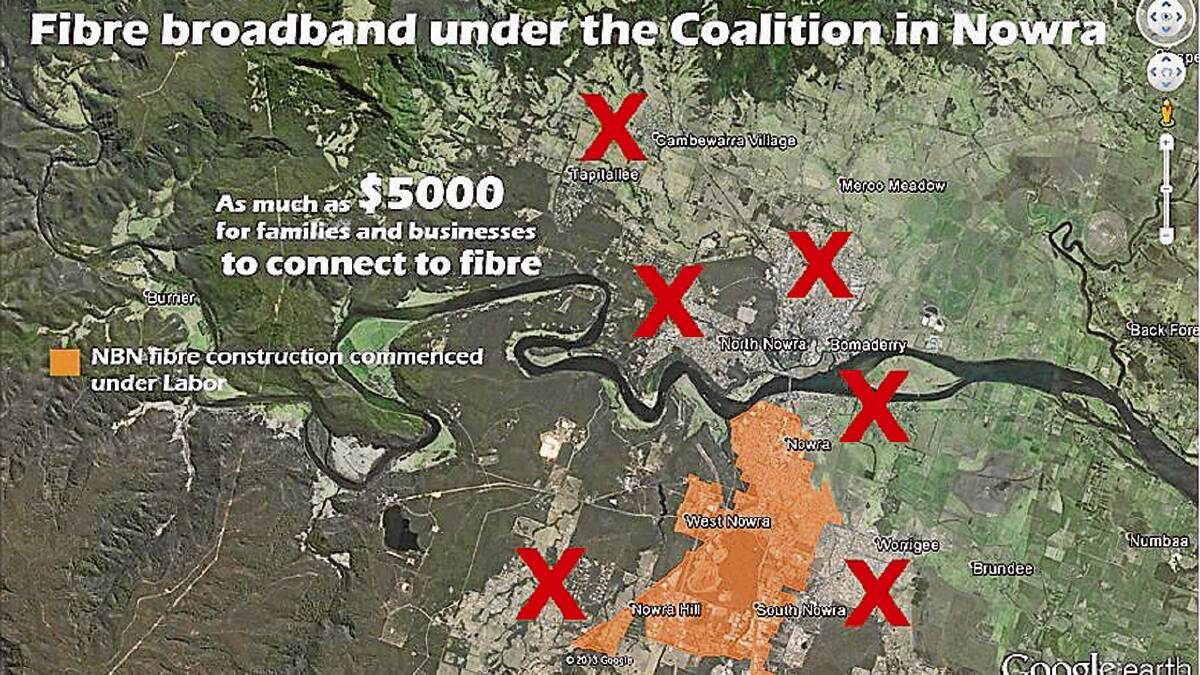 NORTH-SOUTH DIVIDE: Labor’s take on how the Coalition’s NBN policy will affect Nowra and the Shoalhaven.