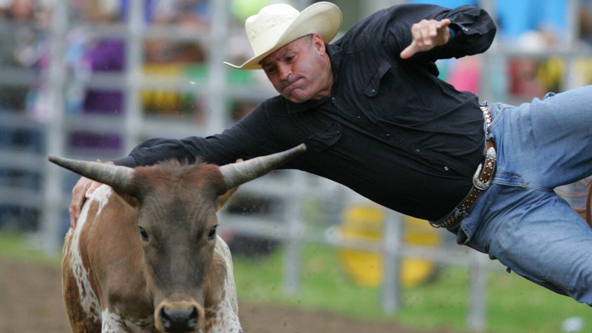 CAUGHT OUT: The likes of Joseph Askew will have to wait another year before participating in steer wrestling at the Nowra Rodeo.
