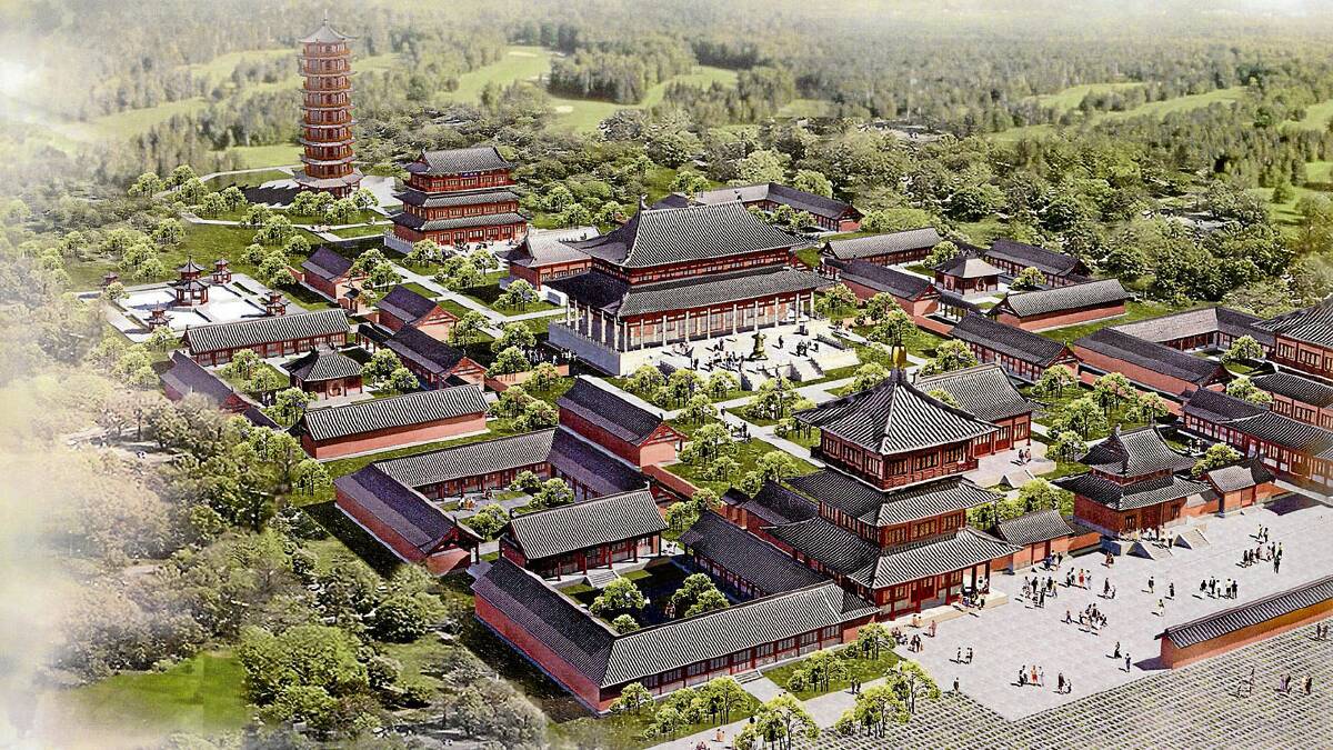 A concept drawing of the proposed Shaolin temple complex.