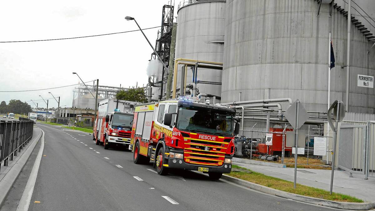 FLOUR FIRE: Fire and Rescue NSW Shoalhaven and Nowra crews, along with two Hazmat Units from Wollongong, attend a flour fire at Manildra’s Bomaderry factory on Tuesday morning.