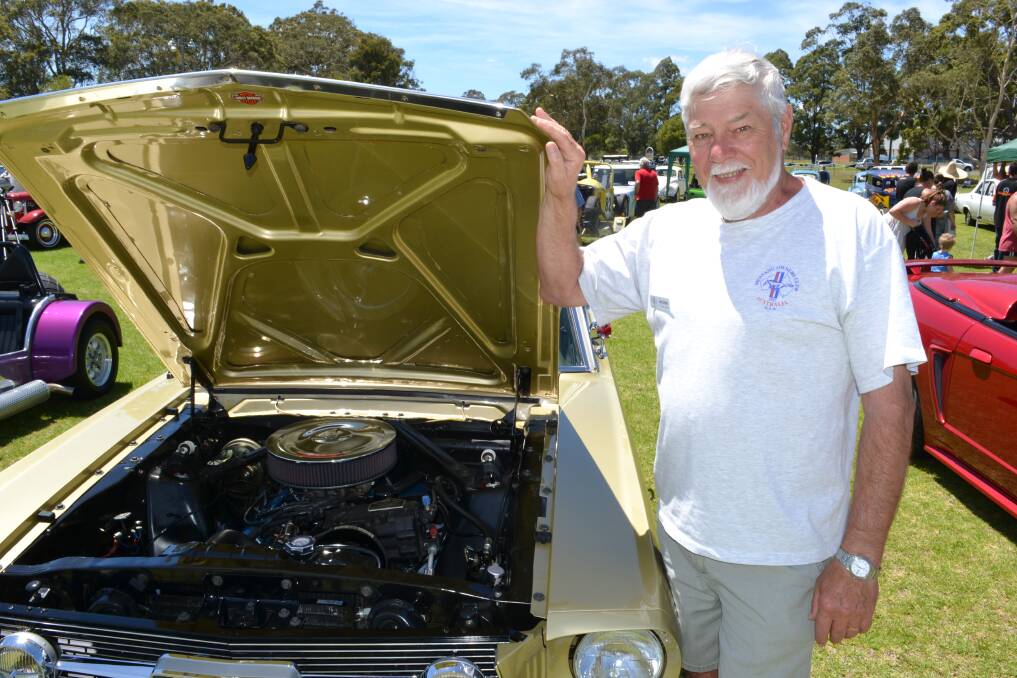 WILD MUSTANG: Tom Kinross from Worrigee showing off his 1966 Ford Mustang at HMAS Albatross during a fund raiser for research into juvenile diabetes and the Australian Leukodystrophy Support Groupon Sunday, December 8. 