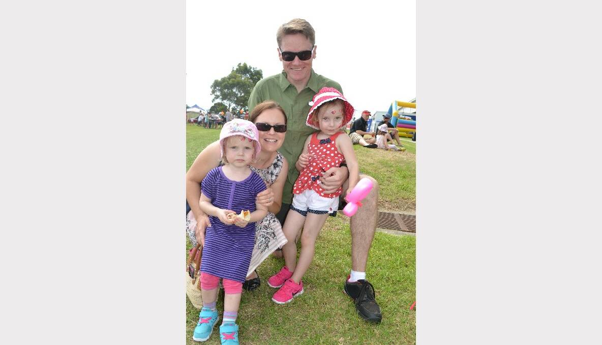 FAMILY DAY: Amanda, Sam, Angela and Sophie from Worrigee enjoy a family day out at the Defence Family Expo Day.