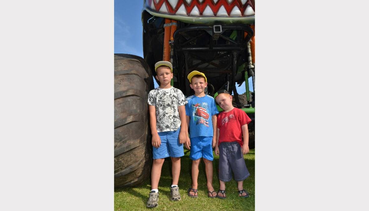 BROTHERS: Jack, Isac and Nash Norton from Falls Creek excited to be at the Monster Trucks Family Spectacular on Saturday.
