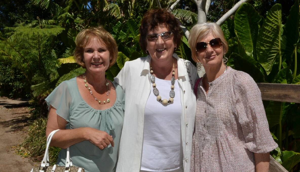 Lynn Bishop, Kathy Thorpe and Pam Bingle, from Jaspers Brush among the many guests who visited Merribee at Numbaa for the Nowra Presbyterian Women’s Association 1000 Roses Beautiful Garden morning tea. 