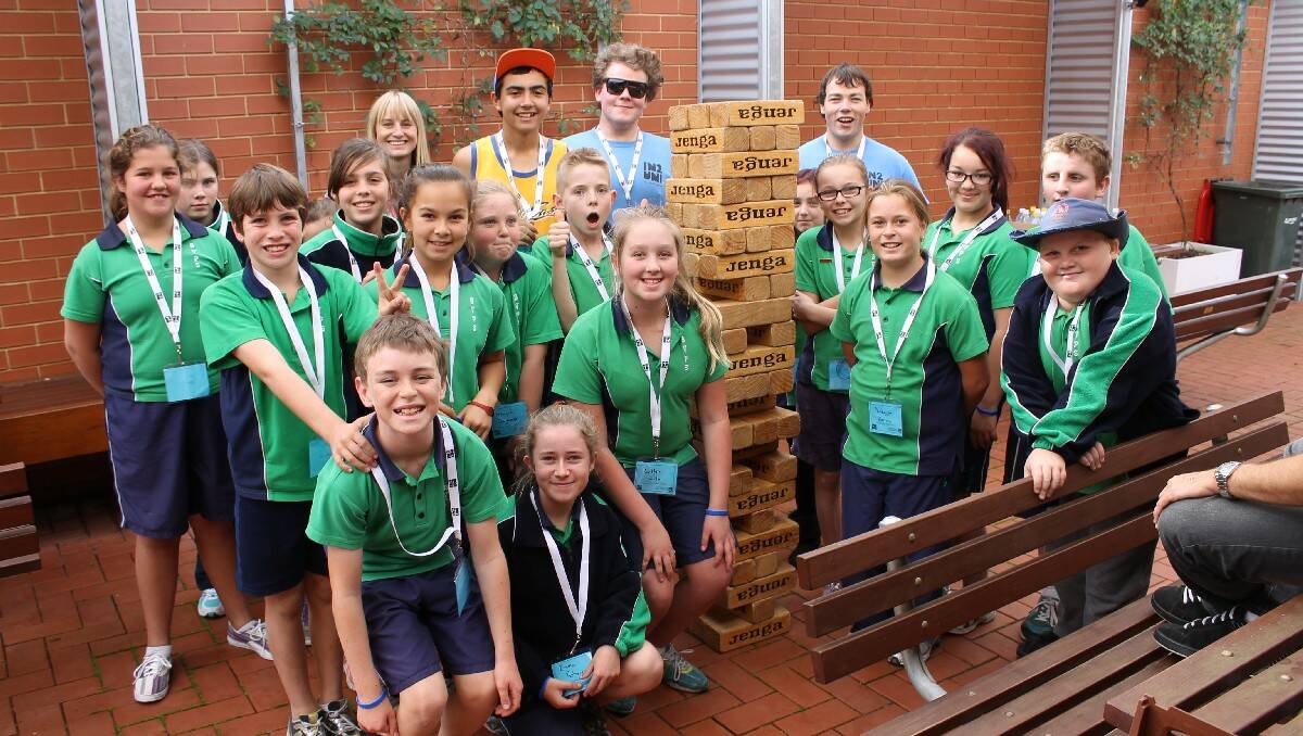BEGA: More than 100 Bega Valley Primary School pupils enjoy a day of fun activities and faculty tours at the local University of Wollongong campus during Race In2Uni Day.