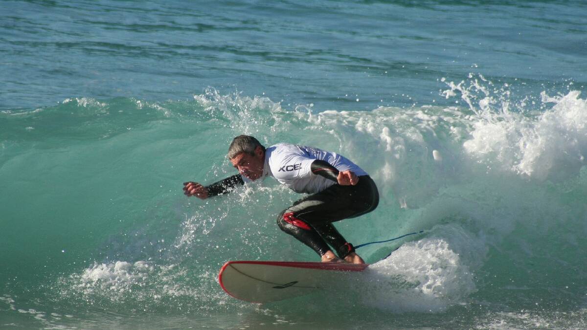  ULLADULLA: Rob Maher of the Central Coast competes in the weeknd's longboarding event.