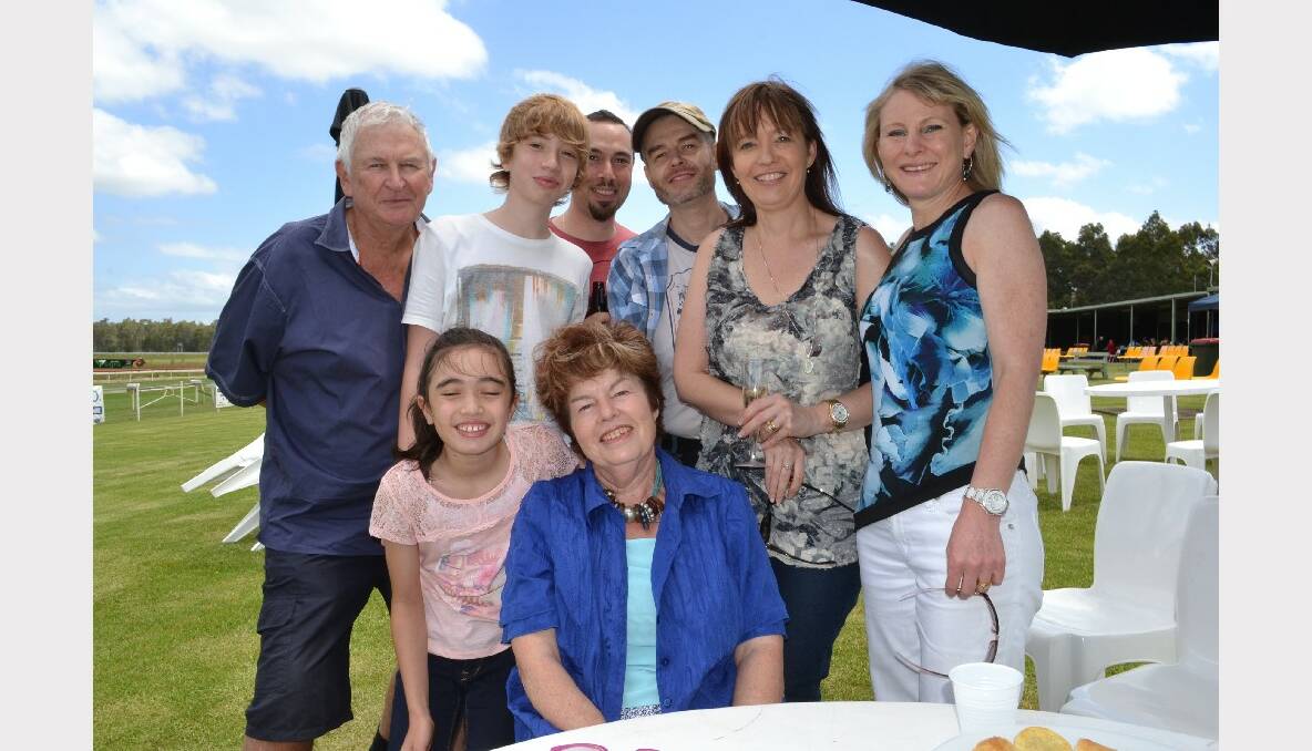 Duncan and Maxine Kennedy from Vincentia celebrate Maxine’s birthday on New Year’s Eve at the Shoalhaven City Turf Club with family Jackson Camporeale, Bruce Kennedy, Jeanette Camporeale, Mel Kennedy and abby Camporeale.