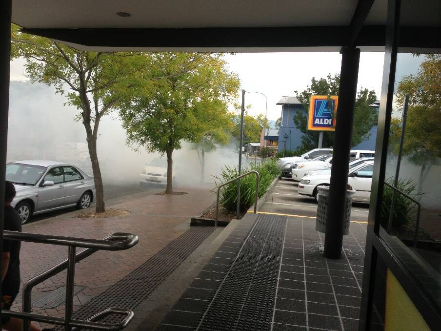 A Ford Festiva caught fire in Kinghorne Street at about 3.30pm on Tuesday. PHOTO BY MILO.
