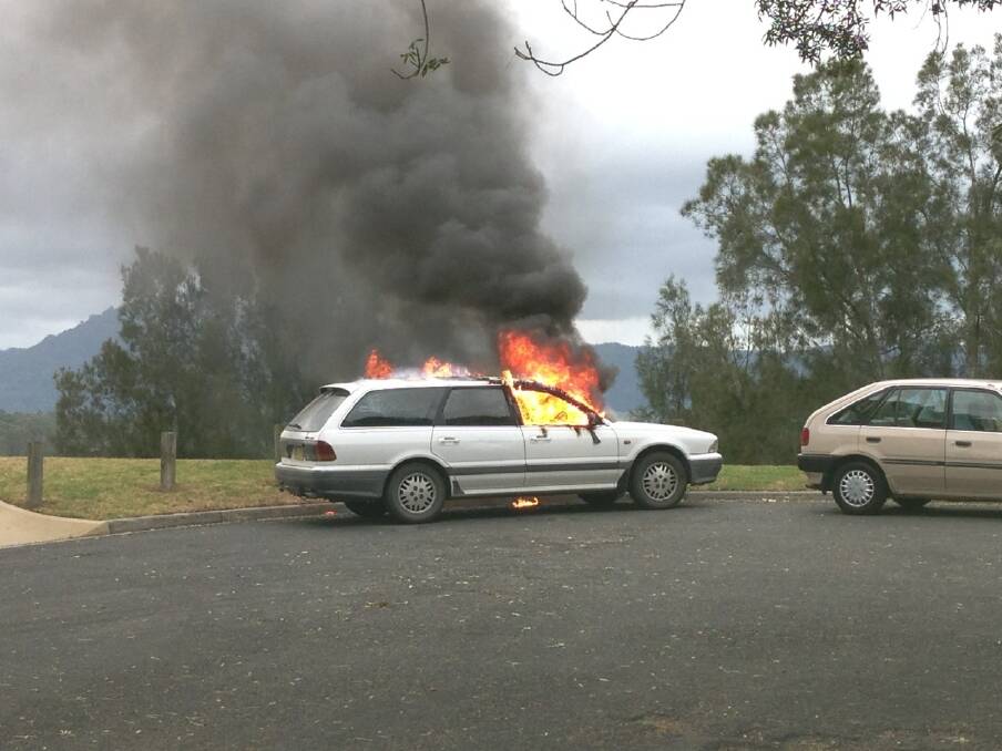 Emergency services were called to a car fire in Ferry Lane Wednesday afternoon.