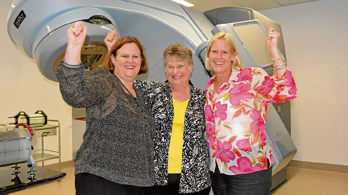 YOU BEAUTY: Zita Cleary celebrates the official opening of the Shoalhaven Cancer Care Centre with her daughters Belinda Baker and Christine Blanchard.