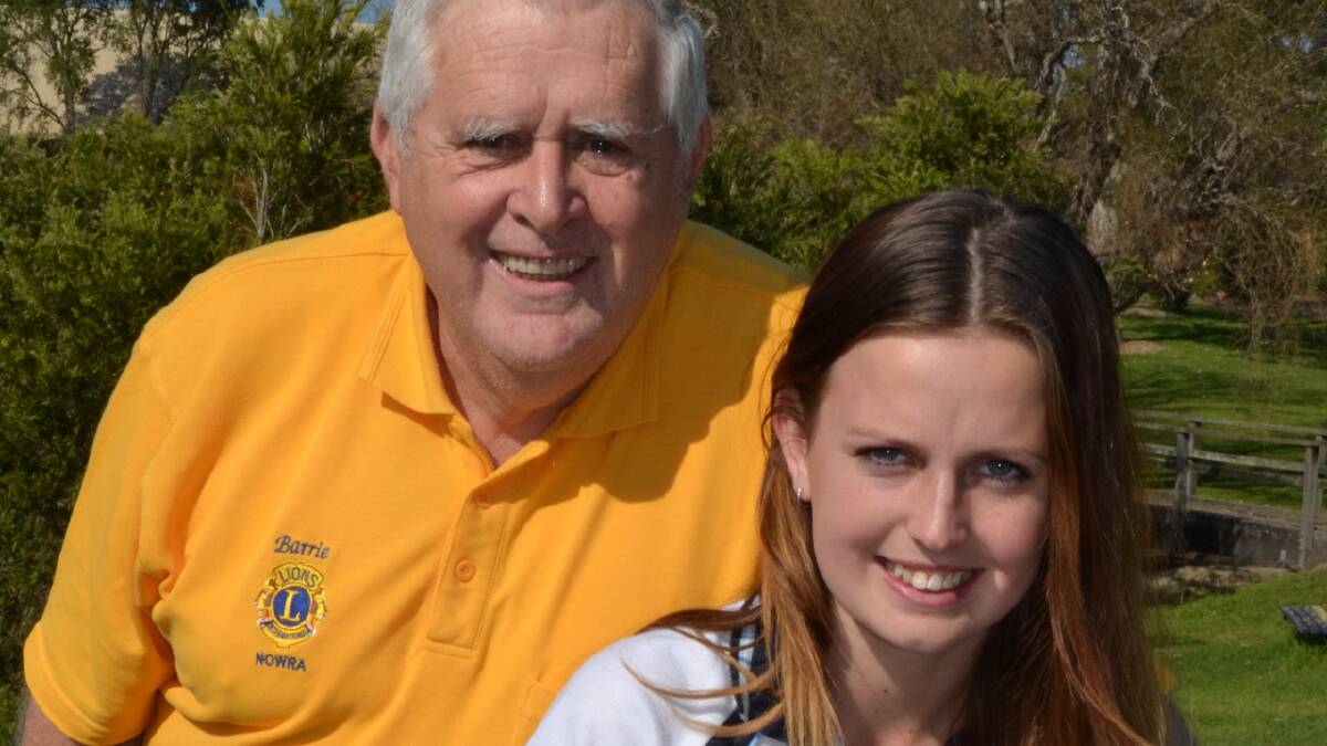 ROARING SUCCESS: Nowra Lions’ president Barrie Hepburn with teenager Brittany Booth, who has been awarded the Lions International Child of Courage award.