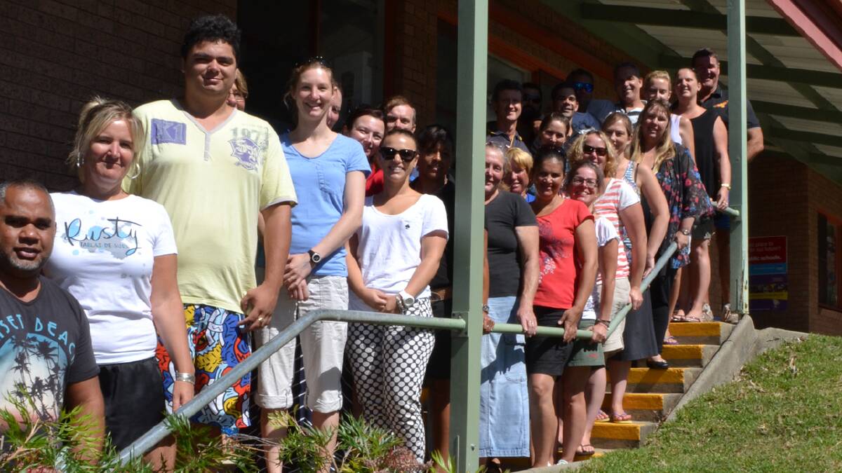 WORKING TOGETHER: Jervis Bay School, Vincentia High School teachers and members of the Wreck bay community gather at Jervis Bay School for the first Stronger Smarter Institute program run in the ACT on Wednesday.