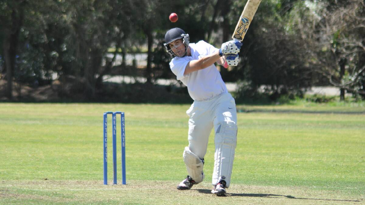 ONE AWAY: (Right) Nowra’s Scott Fagerlund will have a nervous wait until the weekend, with the batsmen making it to 99 not out at the close of play in his side’s match against Ex-Servos.