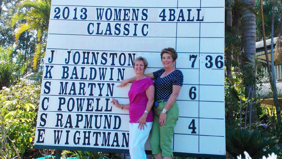 ON THE BOARD: Vincentia members Cheryl Powell and Soo Martyn were pleased to finish runners-up at the state playoff at the Bonville Golf Club. 