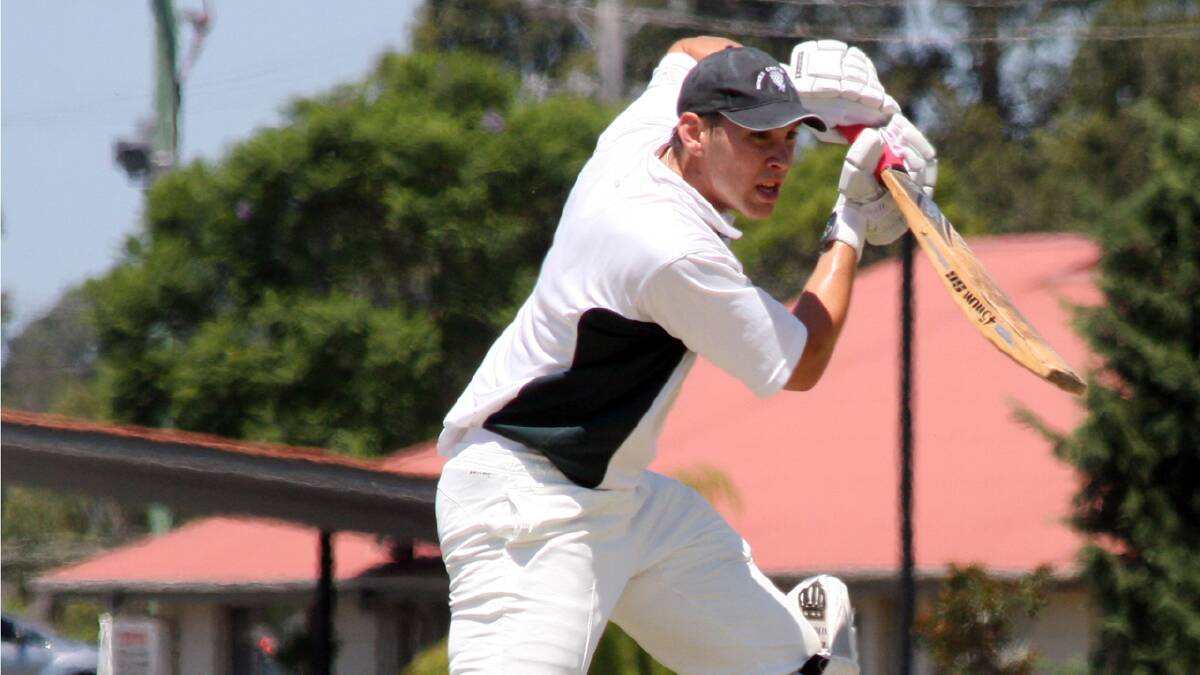 OUTSTANDING: Nowra’s Scott Fagerlund on his way to 158 runs against Shoalhaven Ex-Servicemens. Photo: CATHY RUSSELL