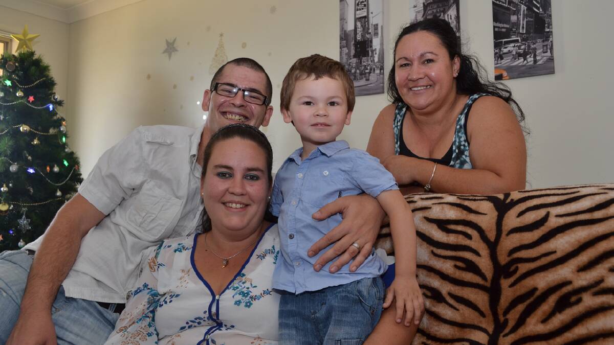 HOME SAFE: Alana and Ricardo Dennison Pereira with their son Mario say they can’t thank Barnardos Family Referral Worker Renee Leslie enough for helping them get their life back on track.