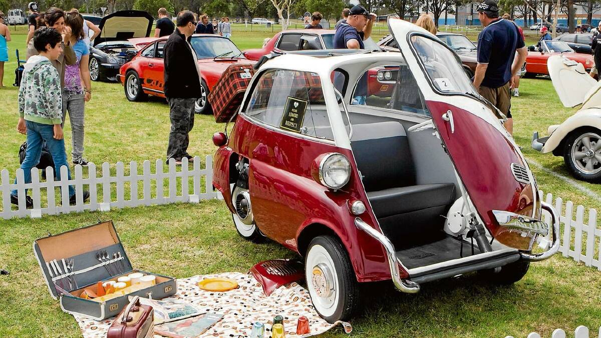 BUBBLY: Cooma’s Tony Nassar took out best in the show with his 1958 BMW Isetta.