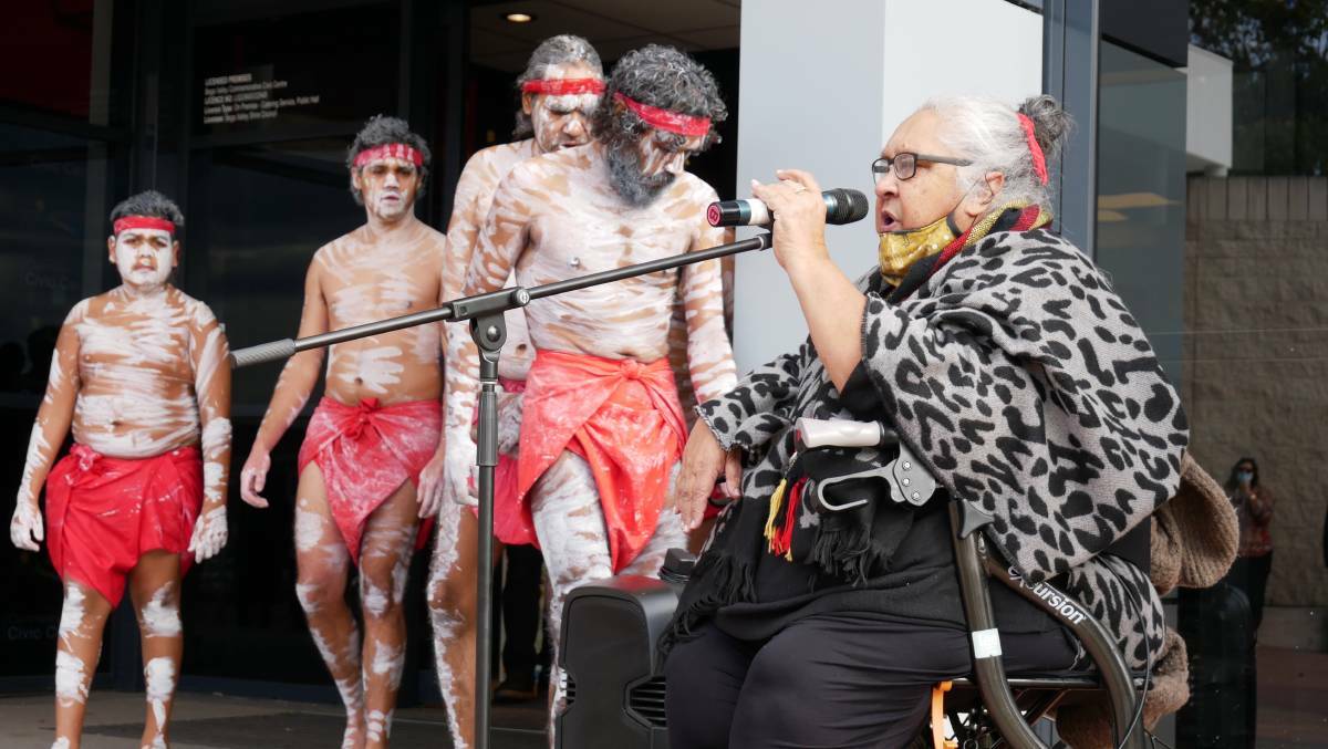 Aunty Colleen Dixon gives a Welcome to Country at the 20 years celebration of the signing of the Bega Valley Shire Council's Memorandum of Understanding. Photo: Ellouise Bailey