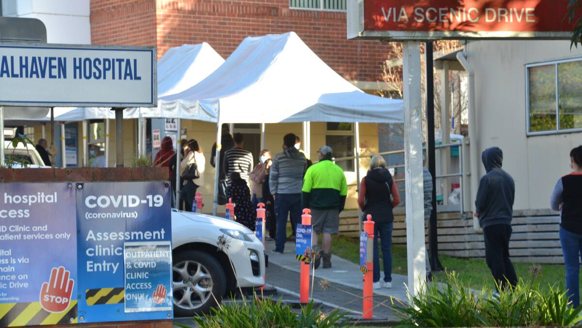 COVID TESTING: There were over one hundred people lined up at Shoalhaven Hospital to get tested.