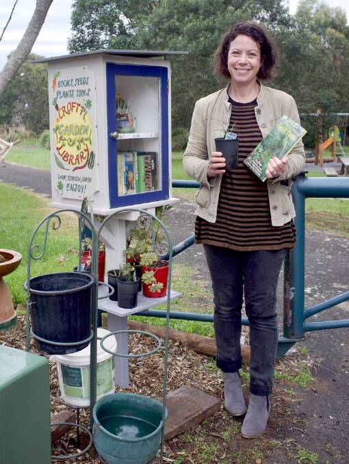 GARDEN LIBRARY: Penny Rushby-Smith says the project is a product of her neighbours and friends getting together to clear the area and build the garden beds.