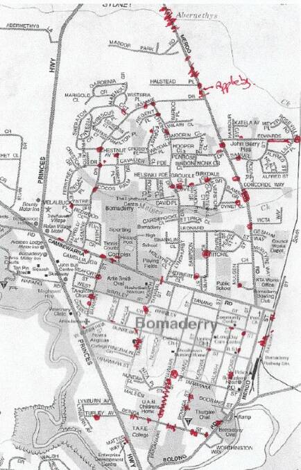 Through the pattern of disrepair, Mr Cox said his map showed some of the most frequented rat runs as well as routes taken by trucks near the eastern industrial areas.