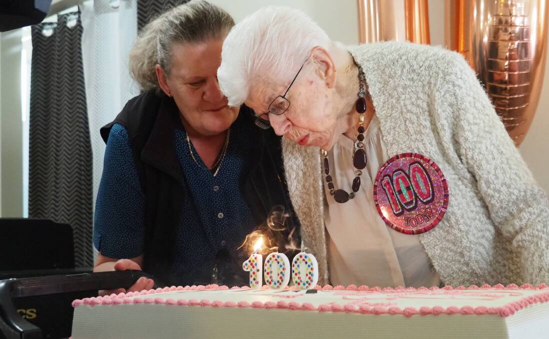 100th BIRTHDAY: Joan Derricks says she was glad her friends and family put on a celebration on her big day.