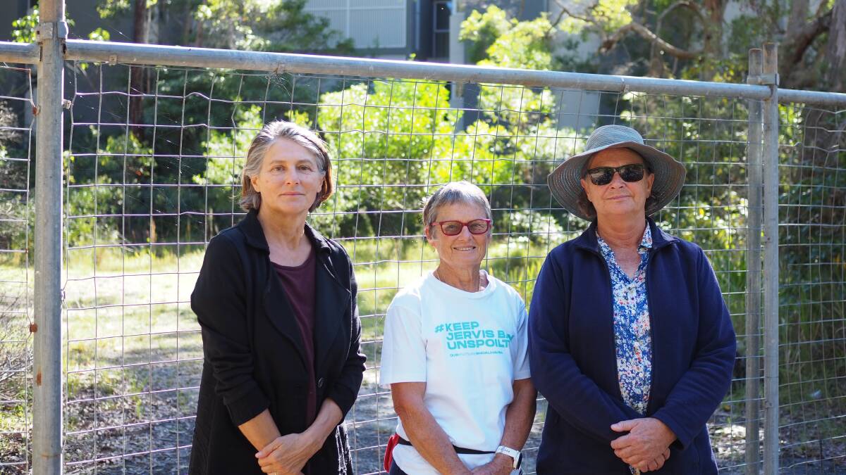 CREEPING DESTRUCTION: Dr Katherine Goodnow, Sue Tolley and Robyn Neeson from Our Future Shoalhaven say time is of the essence as construction could be imminent.